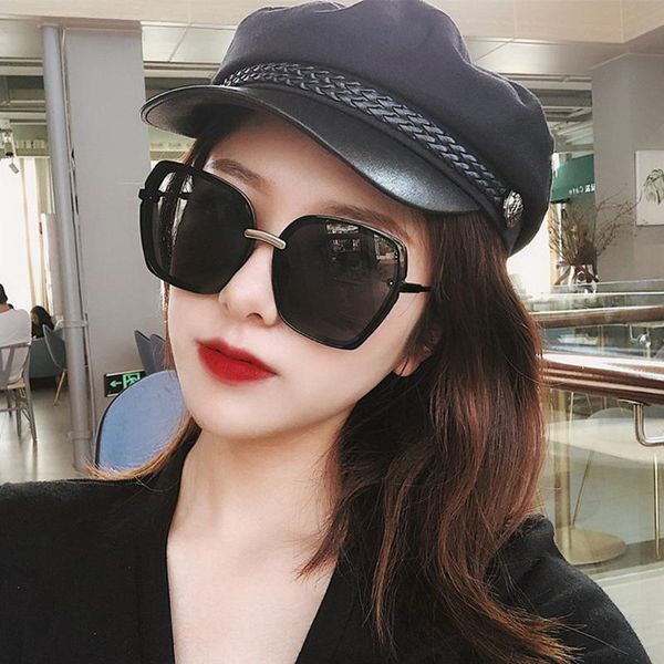

sunglasses retro square women men 2021 plastic large frame eyeglasses luxury design gradient thick lentes de sol mujer, White;black