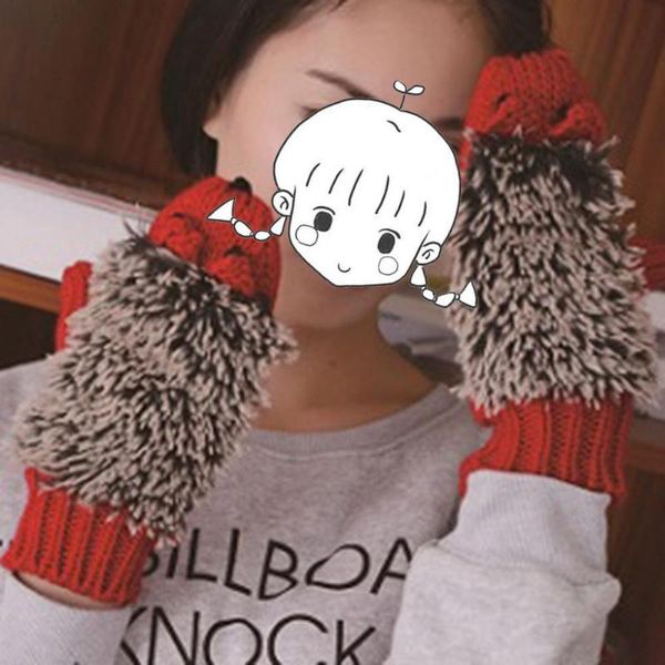 

children's mittens kids 1 pair warm thicken knitted girls gloves children for outdoor, White