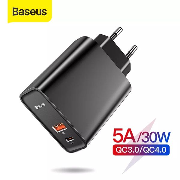 

baseus quick charge 4.0 3.0 usb charger for redmi note 7 pro 30w pd ercharge fast phone charger for huawei p30 iphone 11 pro