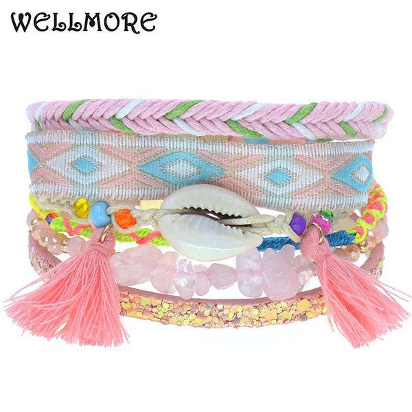 

bracelets for women shell leather bracelet beaded stone charm fashion female jewelry drop tennis, Golden;silver