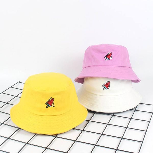 

cloches ldslyjr 2021 cotton cartoon watermelon bucket hat fisherman outdoor travel foldable sun cap hats for men and women 533, Blue;gray