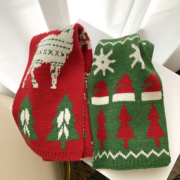 

scarves red cute lovely winter child scarf boys and girls knit deer thick warm narrow small christmas gifts b091, Blue;gray