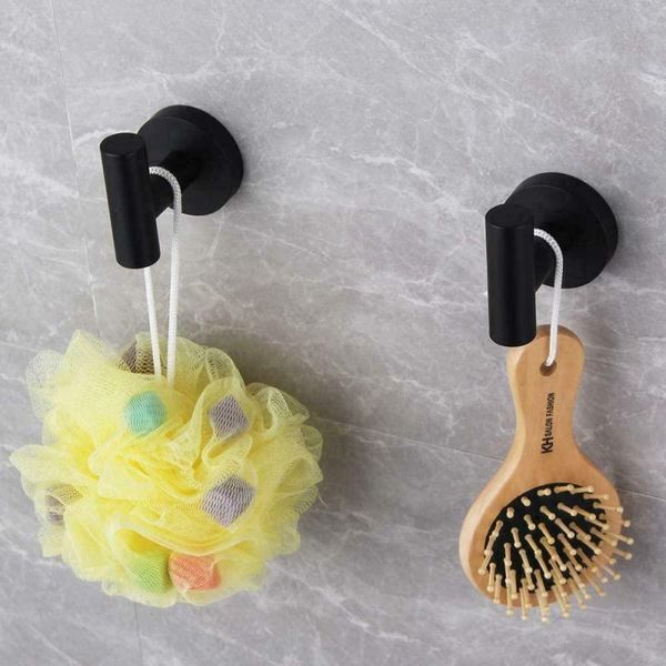 

hooks & rails 2 pcs wall stainless steel clothes hanging matte black coat rustproof hook hanger for kitchen tools