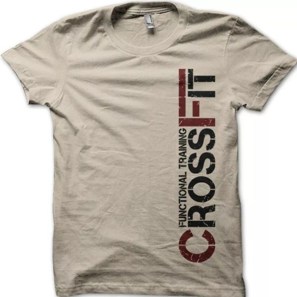 

crossfit functional training gym fitness wod printed t-shirt 9027, White;black