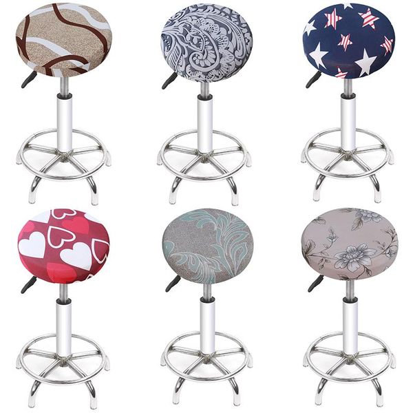 

round chair cover for bar office elastic seat case stool covers anti-dirty furniture protector dining room slipcover