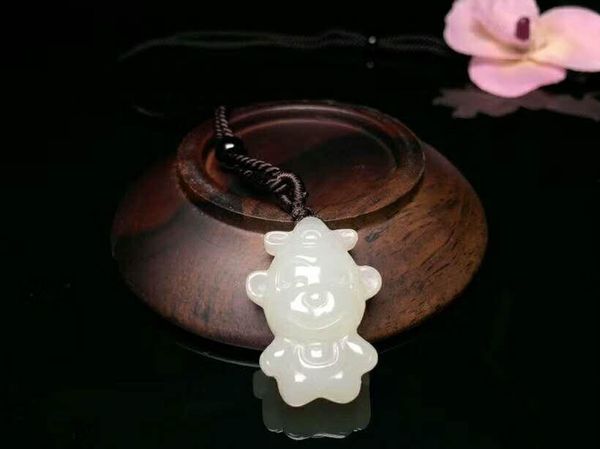 

lockets h47#hetian jade exquisite quality high-ranking monkey pendant, Silver