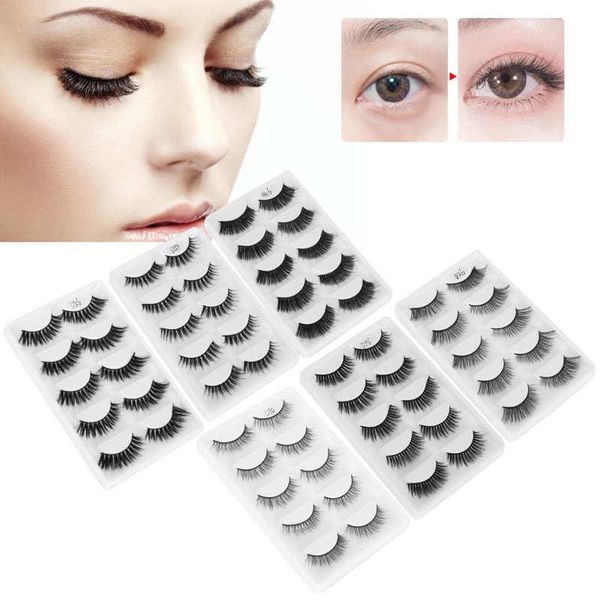 

false eyelashes 5 pairs thick dense lashes three-dimensional long curly makeup tool