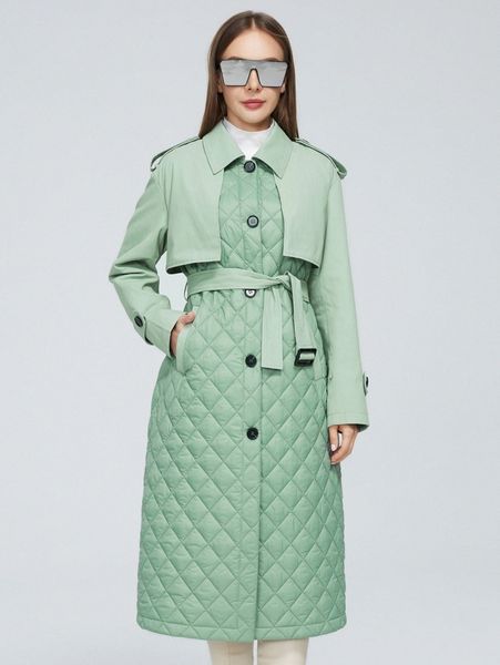 

ziai slant pockets overlay argyle quilted 2 in 1 coat d2vh#, Black