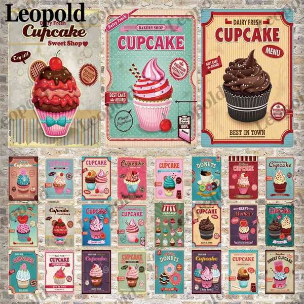 

cute metal painting color delicious dessert spray paint cup cake picture kitchen decoration poster1
