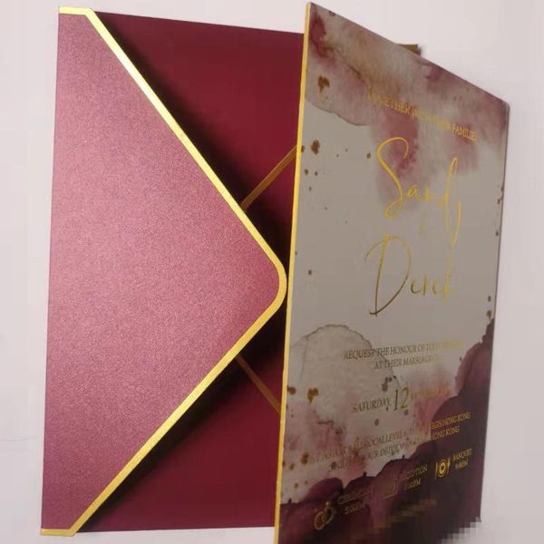 

greeting cards luxury gold foil and giled edges thick invitation card for wedding bridal shower engagement birthday or business