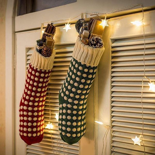 

christmas decorations stockings hanging ornaments gift bags decorative pendants candy polka dot pendant c