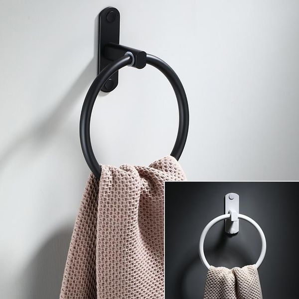 

black alumimum towel ring bathroom rack wall-mounted antique el storage racks