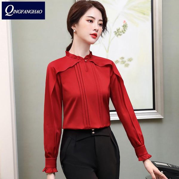 

women's blouses & shirts korean style long-sleeved shirt women ol fashion temperament slim ky679, White