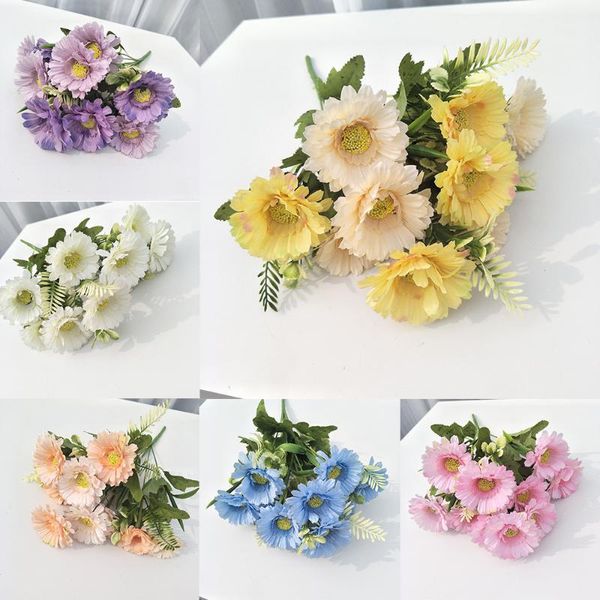 

decorative flowers & wreaths artificial 40cm chrysanthemum fake flower bouquet non-woven home wedding decoration vase plug-in simulation pla