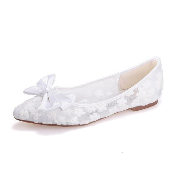 

sandals flat lace party shoes women pointed toe slip on breathable bow wedding bridal evening flats zpmz, Black