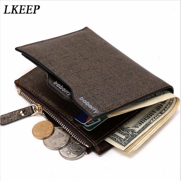 

wallets fashion design men bifold wallet id card coin purse pockets clutch with zipper bag for male gift1, Red;black