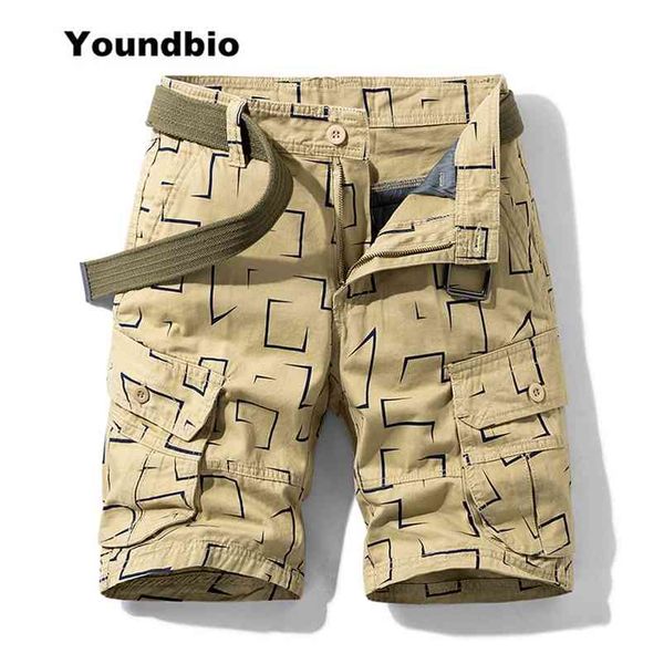 

summer cargo shorts men camouflage cotton khaki jogger loose cargo shorts men casual men outwear overalls shorts 210720, White;black
