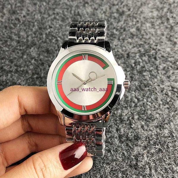 Relógio de pulso de quartzo de marca para homens e mulheres estilo menina relógios de metal com pulseira de aço