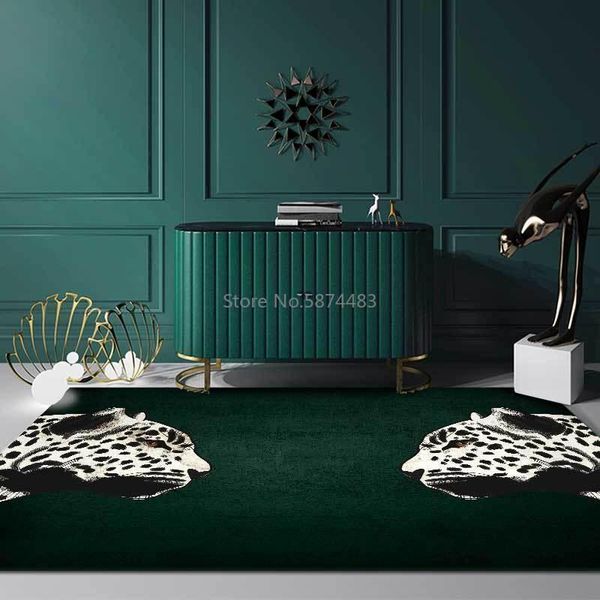 

carpets 200*300cm fashion emerald green dark wild tiger leopard horse kitchen living room bedroom bedside carpet mat
