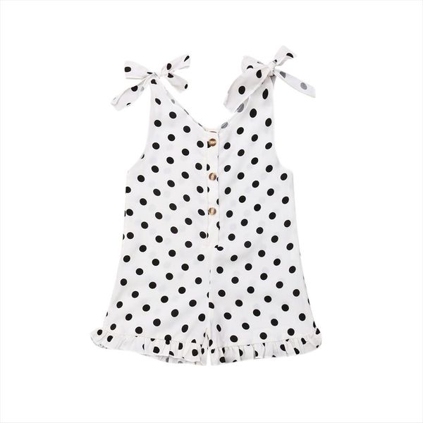 

toddler kids baby girls clothes strap polka dot rompers playsuit summer outfit 1 5y, Blue