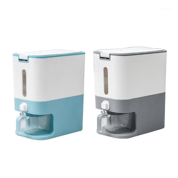 

storage bottles & jars smart sealed box rice container plastic insect-proof moisture-proof bucket 12kg capacity household grains tank