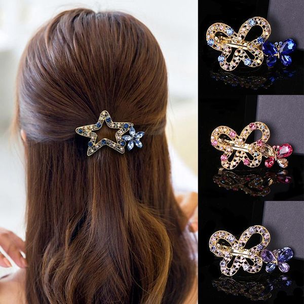 

hair clips & barrettes simple spring hairpin star butterfly bow shiny elegant clip headdress engagement party daily jewelry ornament 13 styl, Golden;silver