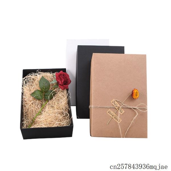 

gift wrap 30pcs black kraft paper boxes cardboard box for shoes clothes packaging