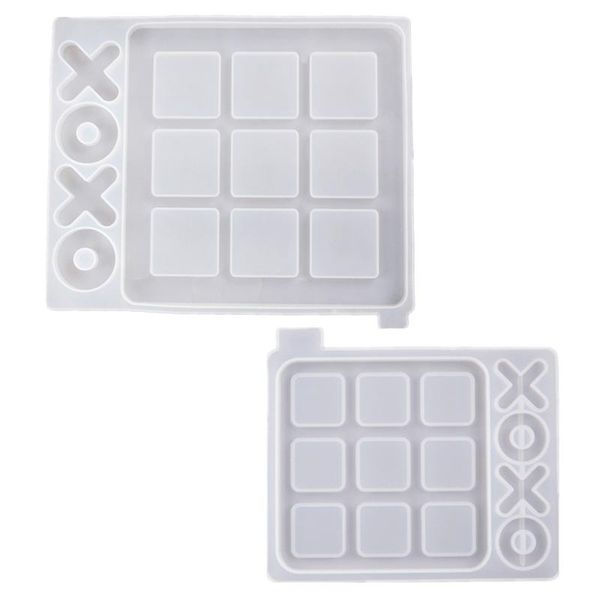 

craft tools diy epoxy resin mirror silicone mold tic-tac-toe ox chess game crafts handmade.