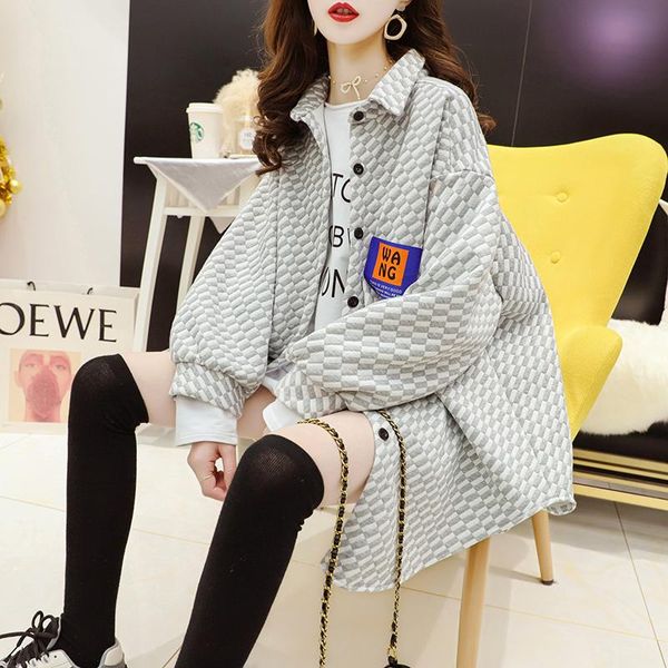 

women's wool & blends design sense niche shirt women loose western style reduced age spring and autumn 2021 retro jacket, Black
