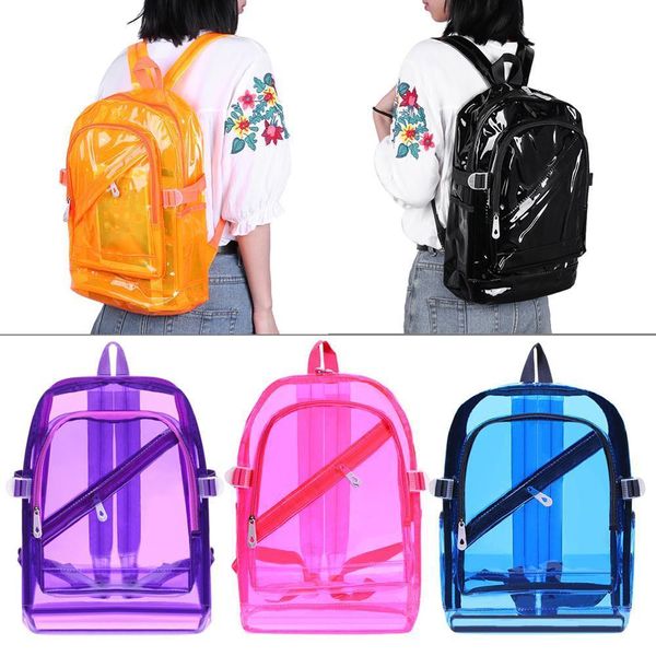 

waterproof backpack transparent clear school bag plastic for teenage girls women travel backpacks pvc big knapsack