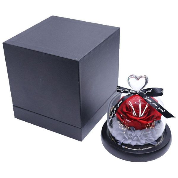 

decorative objects & figurines preserved flower rose in glass dome with lights eternal gift for valentine's day christmas mother's