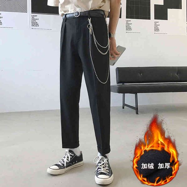 

men's pants western-style trousers thicken velvet fashion suit haren leisure grey/black casual big size 28-34 hxhu