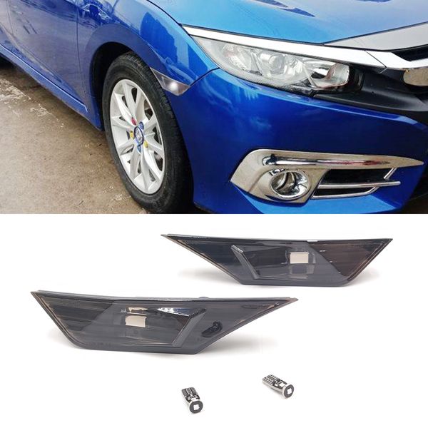 

2pcs smoked lens side marker lamp for honda civic 10th gen sedan/coupe/hatchback 2016 2017 2018 2019 2020 turn signal light