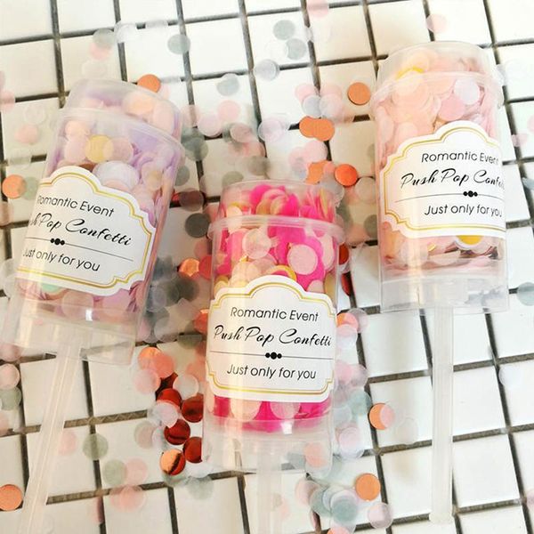 

party decoration 1 x push mini confetti poppers wedding birthday flower round