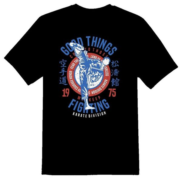 

karate division we keep fighting tee shirt black or white, White;black