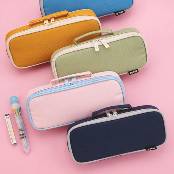 

pencil cases case big kawaii pen canvas stationery portable student korean bags for girls school supplies