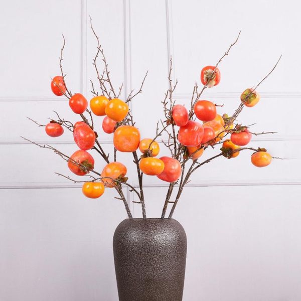 

party decoration artificial persimmon branches indoor simulation foam fruit flower