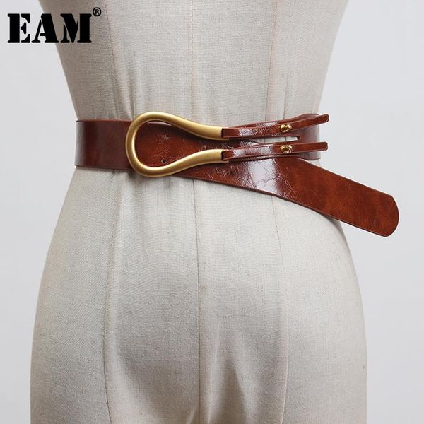 

belts [eam] pu leather multicolor camel asymmetrical long belt personality women fashion tide all-match spring 2021 1t676, Black;brown