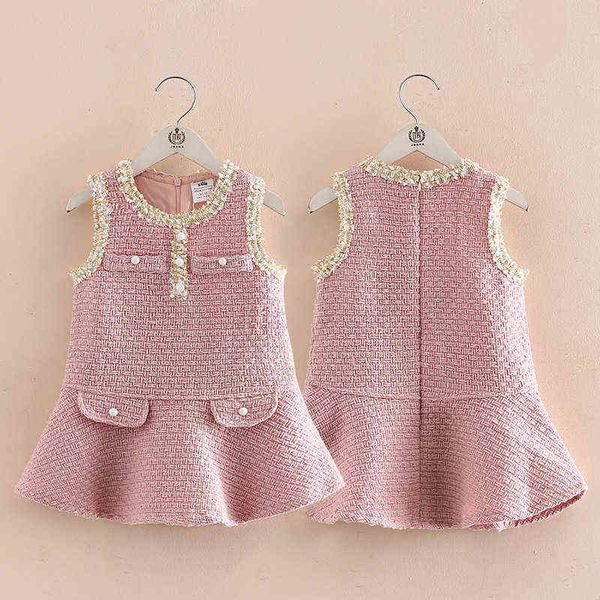 Neue Baby Winter Mädchen Warme Kleidung Kinder Rosa Weste Prinzessin Kleid G1129