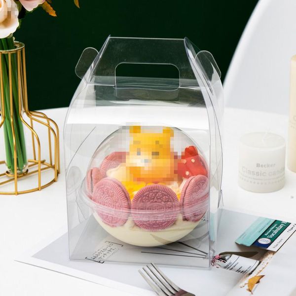 

10pcs net red crystal dessert box christmas gift mousse ball fruit cake packaging creative transparent plastic wrap