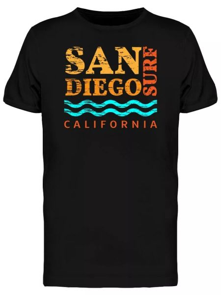 

san diego surf california men's tee -image by shutterstock, White;black