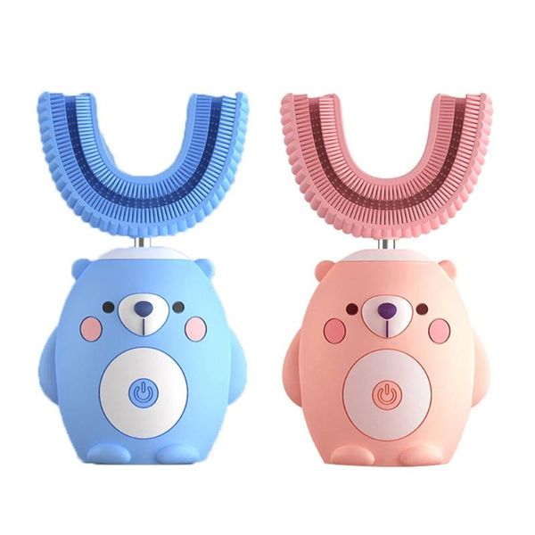 

smart electric toothbrush kids silicon automatic 360 degree u-shaped little bear cartoon pattern for children