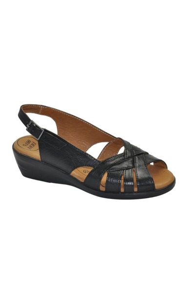 

sandals women's classic sports leather daily orthopedic black