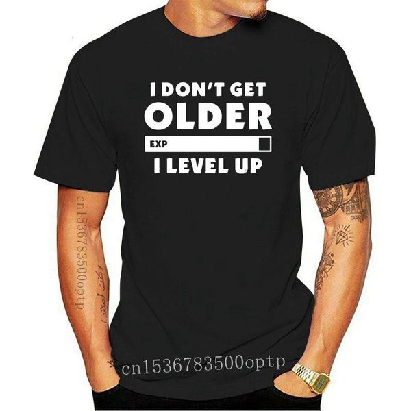 

men's t-shirts fashion i don't get older level up t-shirt gamers gaming birthday christmas gift men short sleeve o neck cotton t s, White;black