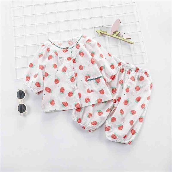 

summer arrival girls fashion strawberry suit pants kids clothes 210528, White