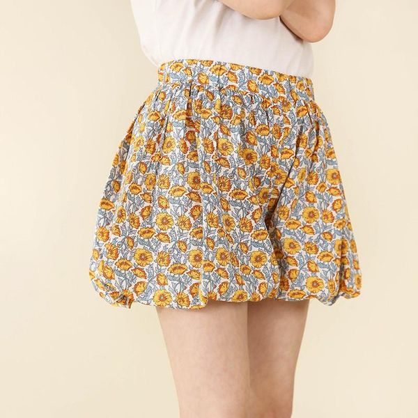 

shorts children floral print girls fashion high elastic waist short pants kids daily casual loose style summer clothes, Black