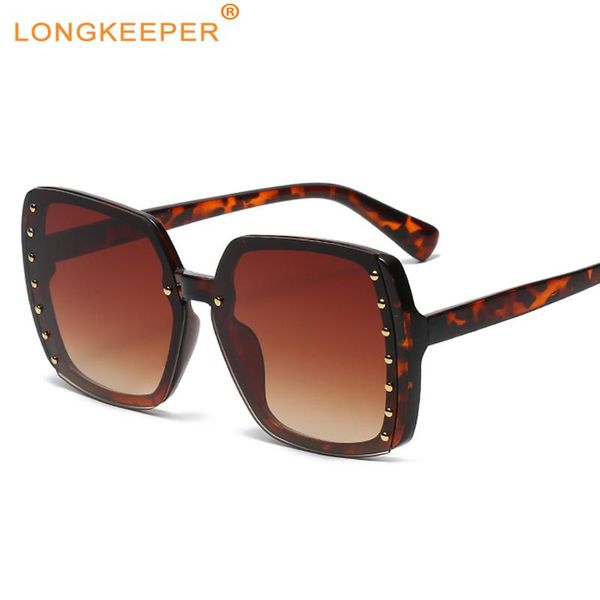 

sunglasses trendy leopard brown women oversized square sun glasses fashion retro uv protection gafas de sol, White;black
