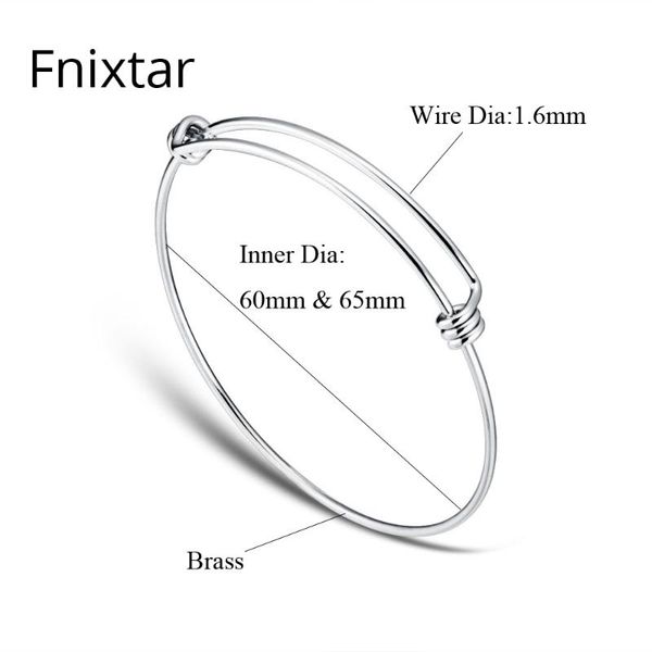 

fnixtar 20pcs/lot fashion brass cable wire bangles expandable bracelets 1.6mm thick adjustable bangle & bracelet for women, Black
