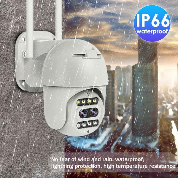 

cameras 3mp ip camera wifi dual-camera lens system ptz home security 10x zoom cctv p2p speed dome auto tracking