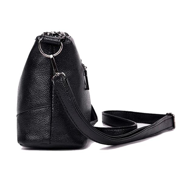 

evening bags 2021 double zipper women messenger soft crossbody bag designer pu leather shoulder female